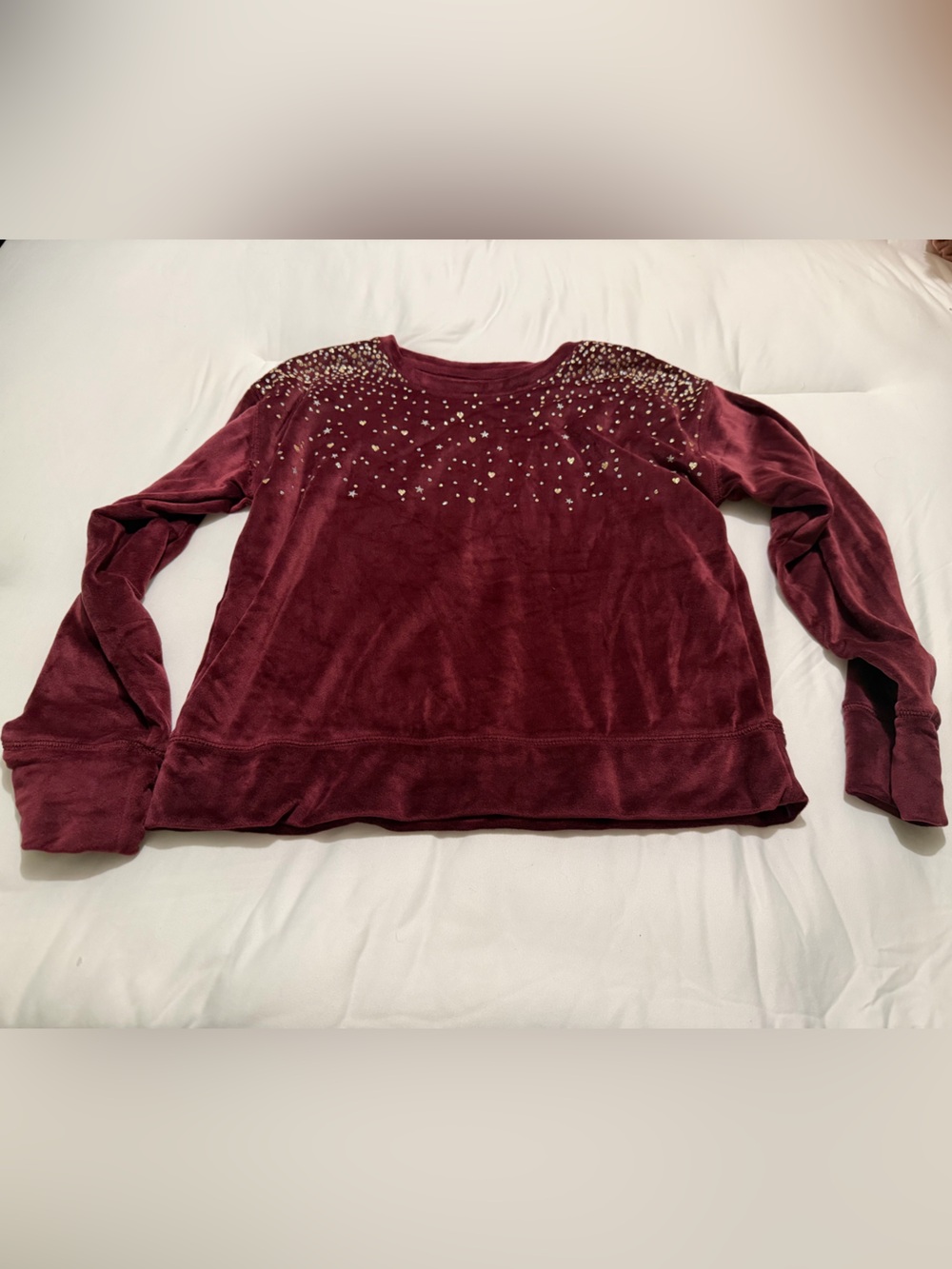 SO Wine Velour Sweatshirt with glitter Detail